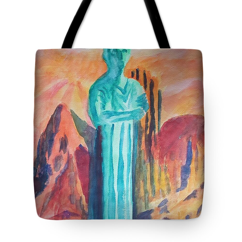 Masterpiece Paintings Tote Bag featuring the painting Dawn of Wisdom by Enrico Garff