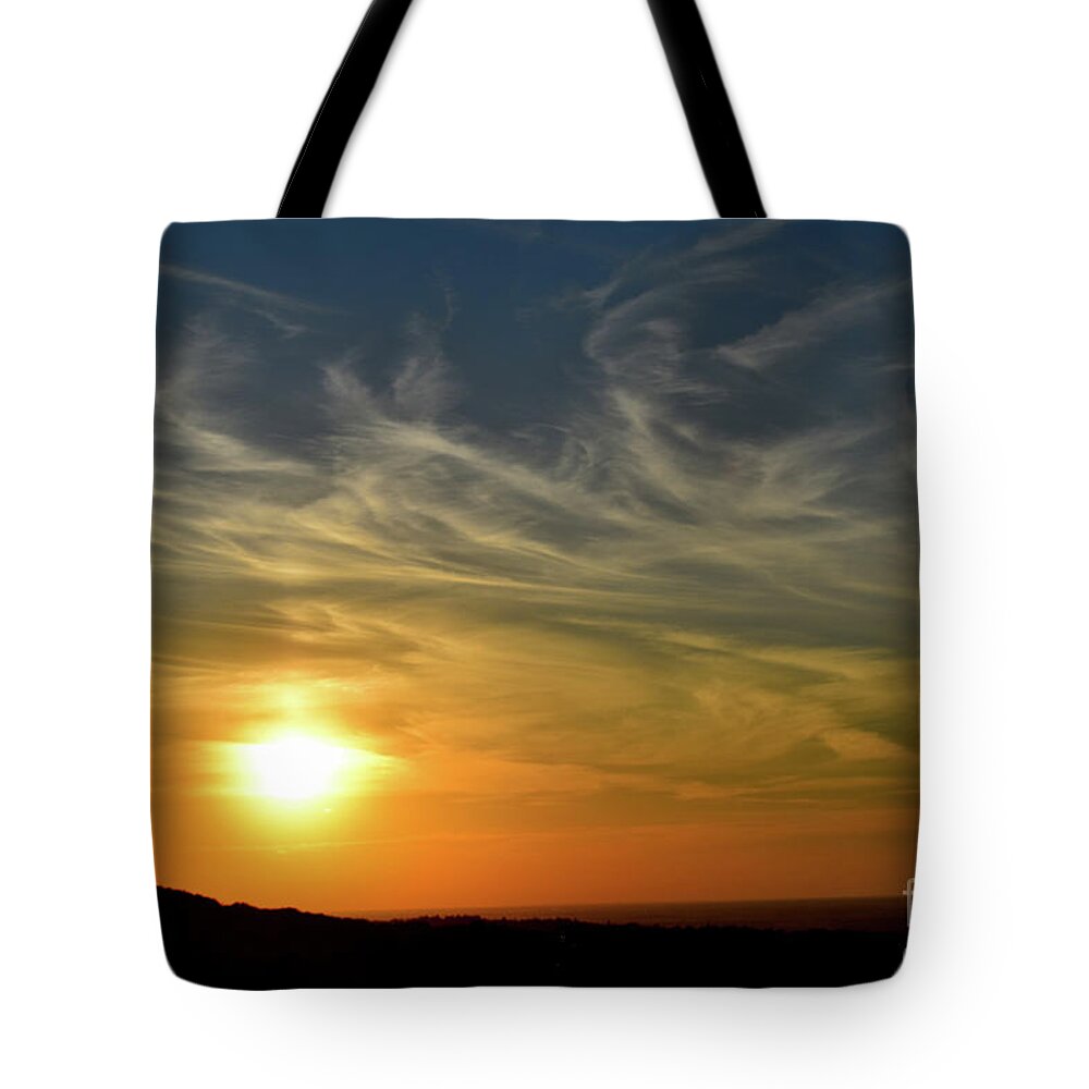 Clouds Tote Bag featuring the photograph Dawning of Twilight Arrives by Leonida Arte