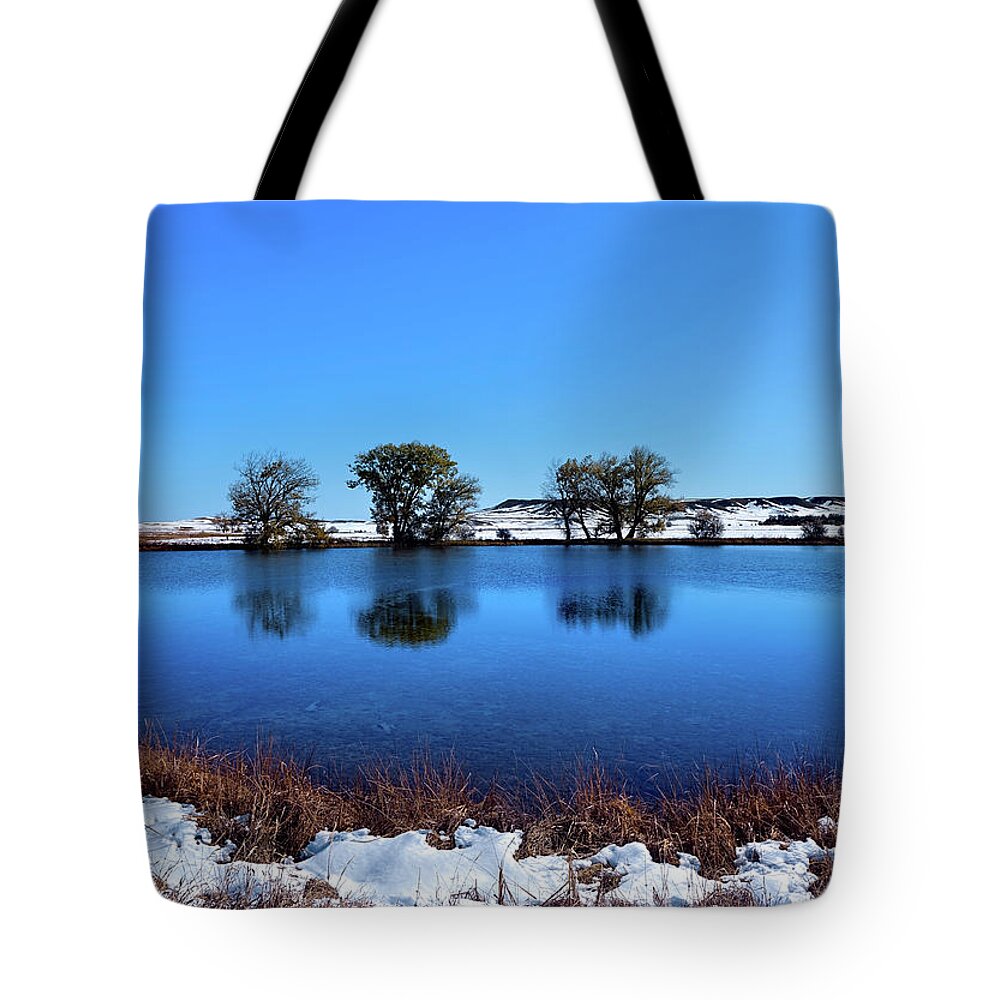 Fishing Lake Tote Bag featuring the photograph Day at the lake RP by Cathy Anderson