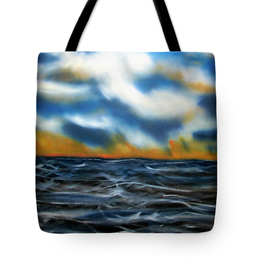 Water View Tote Bag featuring the painting Day Break Sea by Joan Stratton