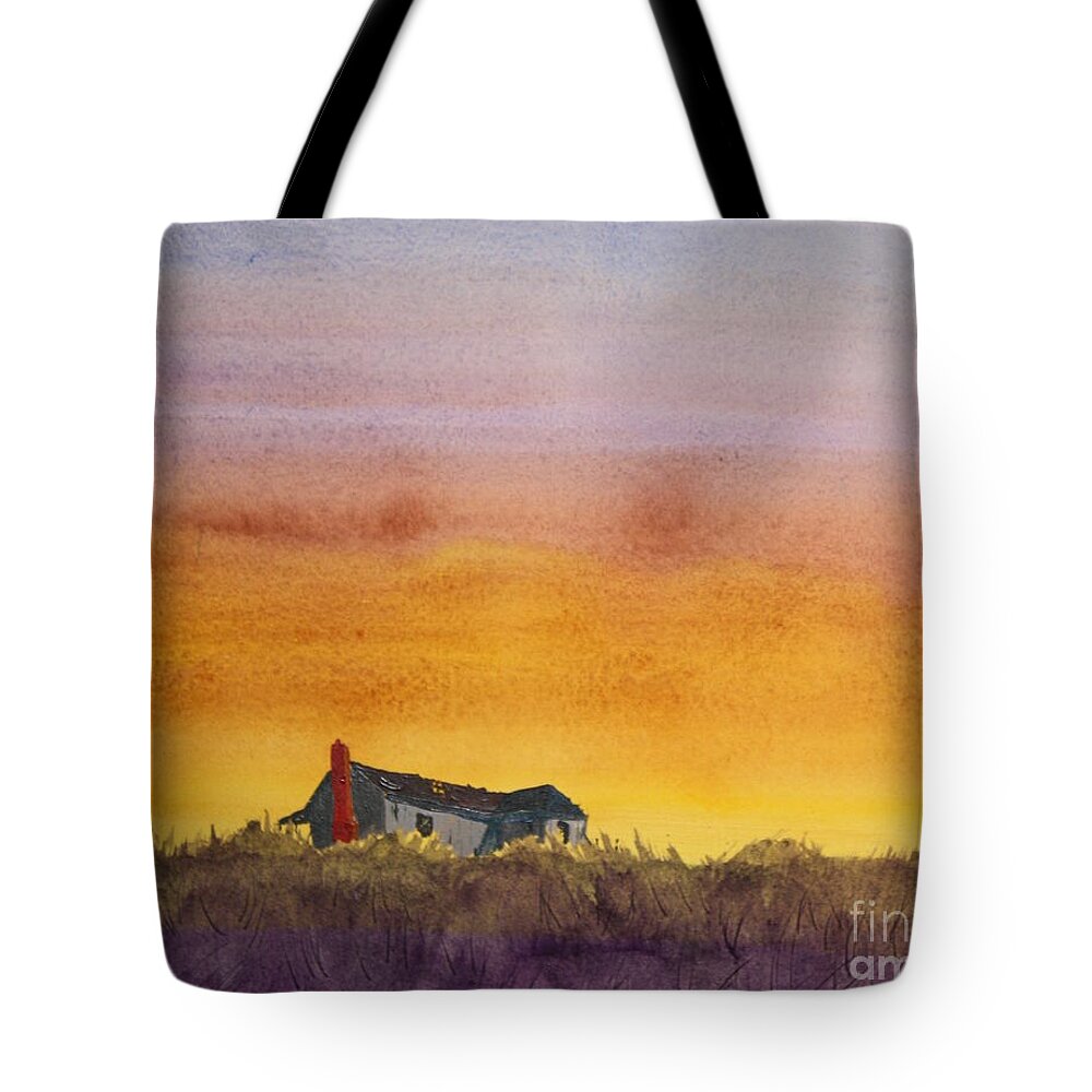 Sunset Tote Bag featuring the painting Day is Done by William Renzulli