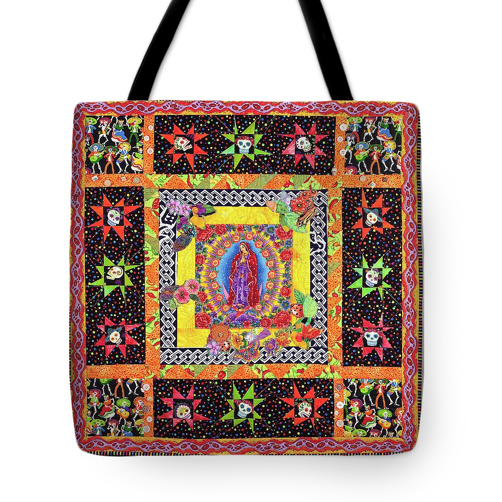 Day Of The Dead Tote Bag featuring the mixed media Day of the Dead Celebration by Vivian Aumond