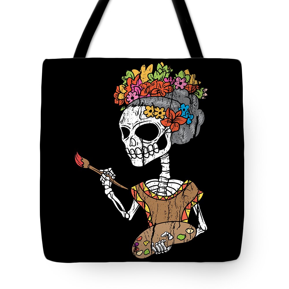 Day of The Dead Sugar Skull Painter Artist Gift Tote Bag by Haselshirt -  Fine Art America