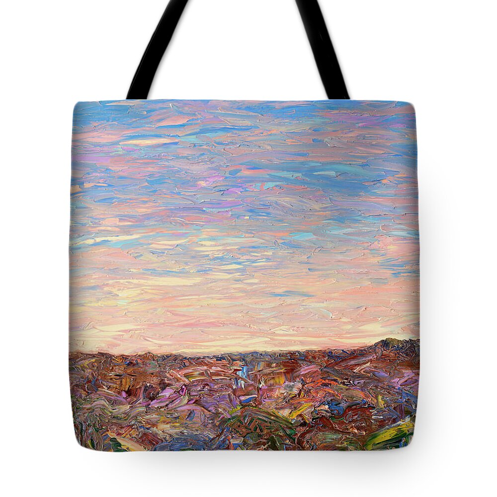 Daybreak Tote Bag featuring the painting Daybreak by James W Johnson