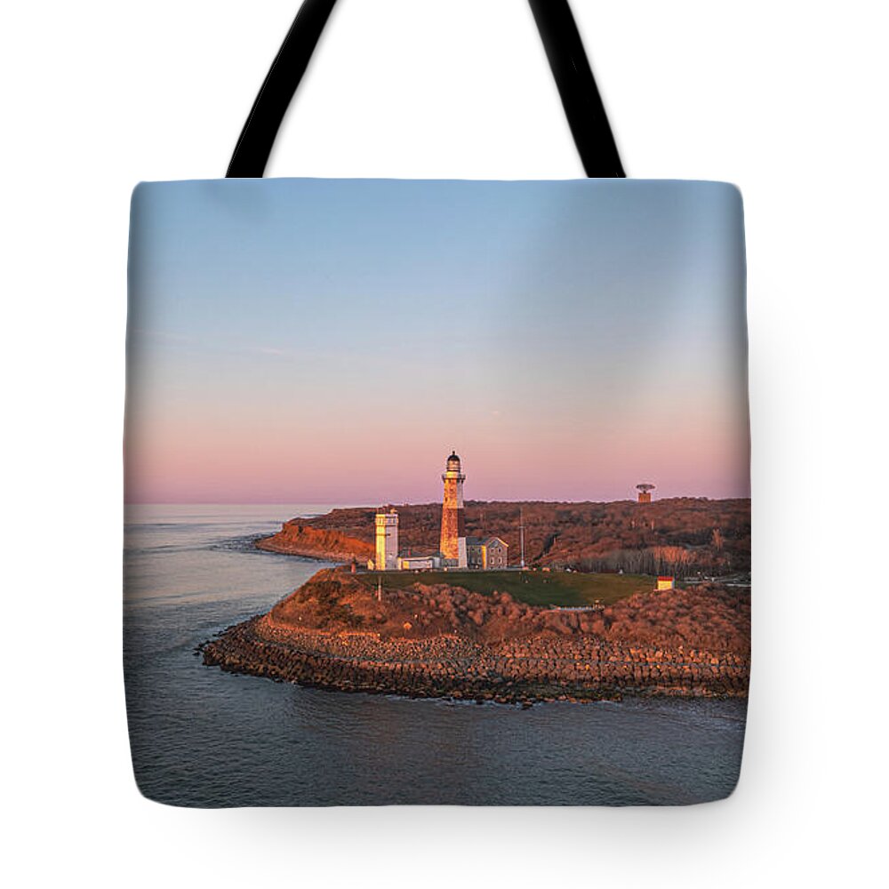 Lighthouse Tote Bag featuring the photograph Daybreak Over Montauk by Sean Mills