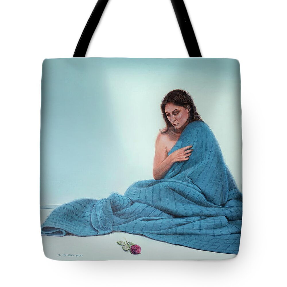 Female Tote Bag featuring the painting Daydream by Norb Lisinski