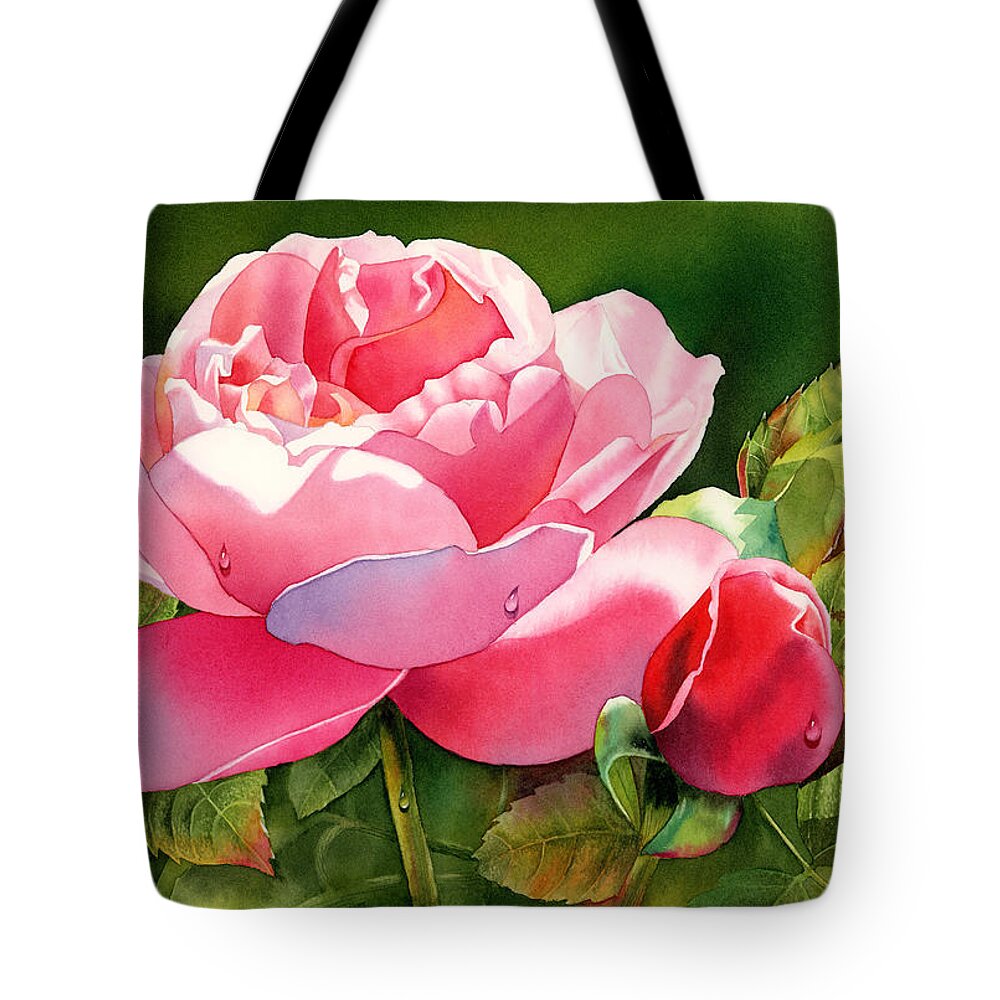 Rose Tote Bag featuring the painting Dazzling Rose by Espero Art