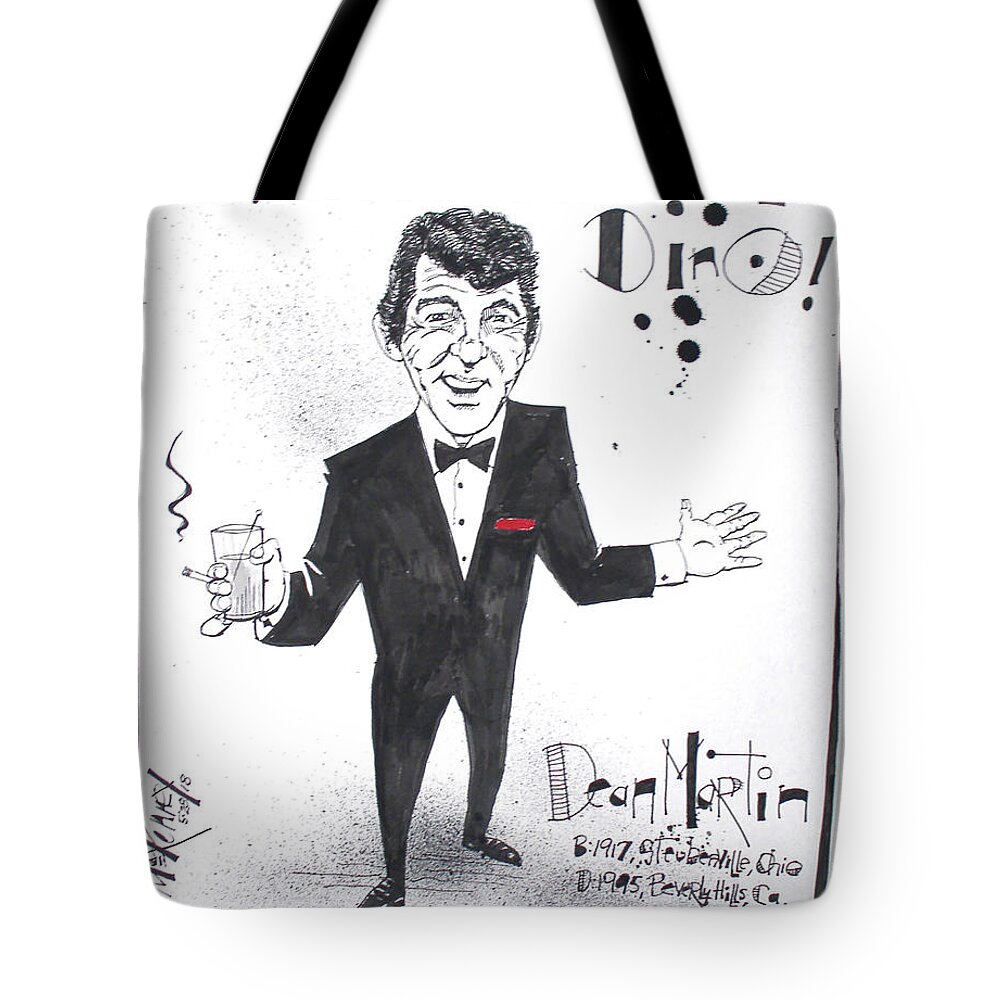  Tote Bag featuring the drawing Dean Martin by Phil Mckenney