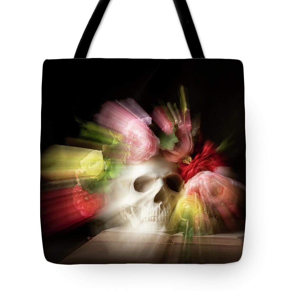 Skull Tote Bag featuring the photograph Death Kindly Stopped for Me by Holly Ross