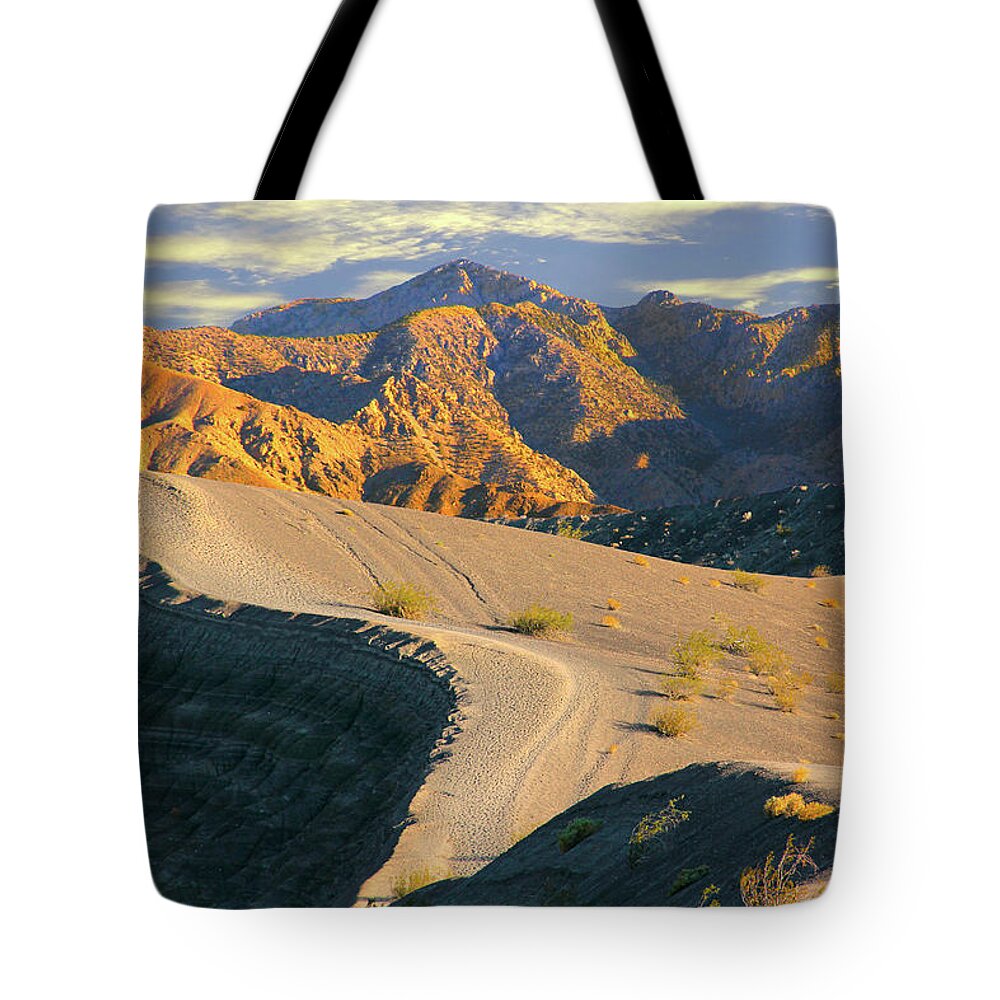 Desert Tote Bag featuring the photograph Death Valley at Sunset by Mike McGlothlen