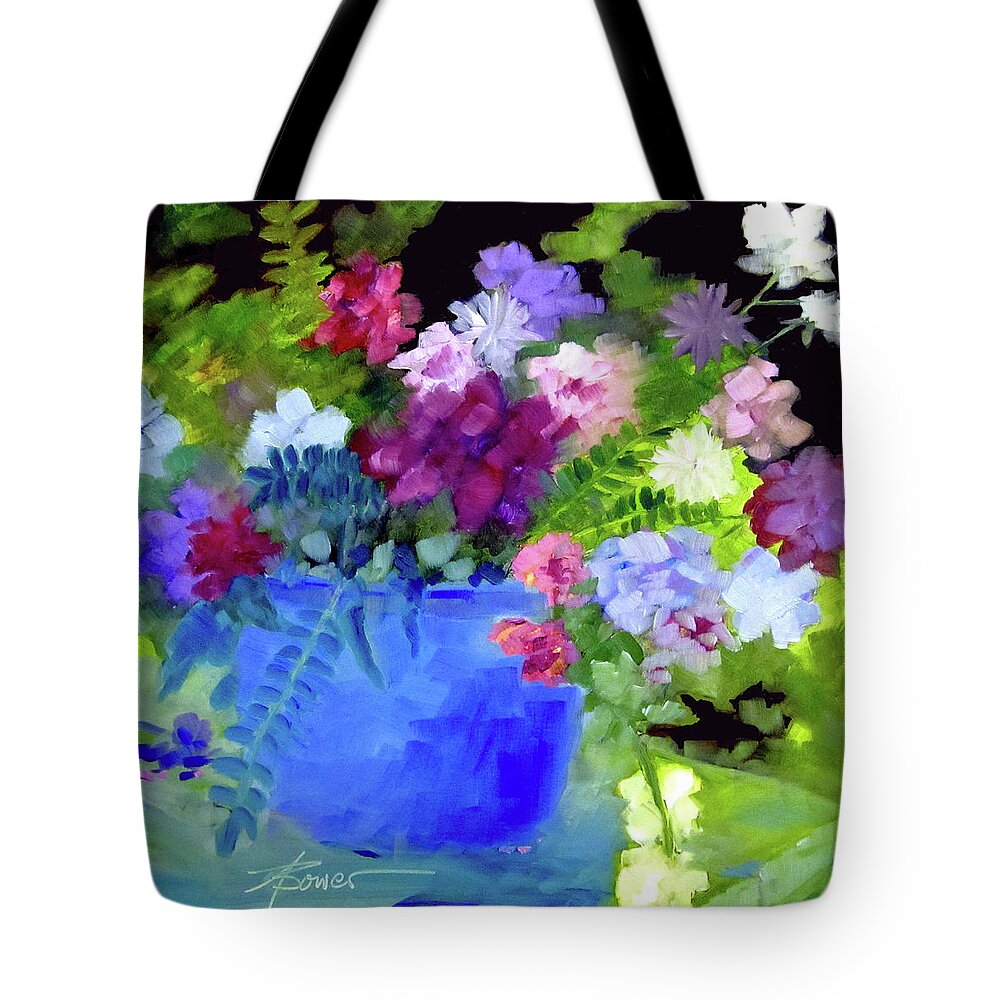 Flowers Tote Bag featuring the painting December Blue by Adele Bower