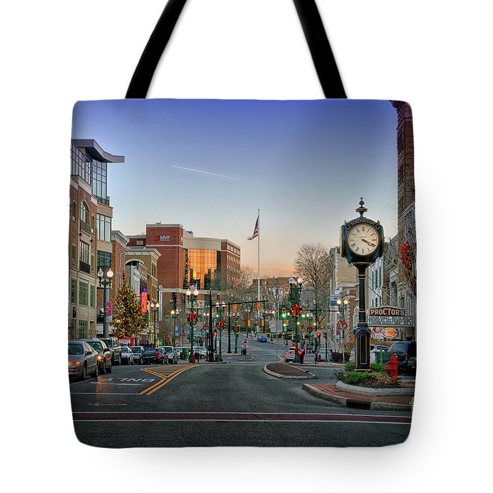 Christmas Tote Bag featuring the photograph December Light by Neil Shapiro