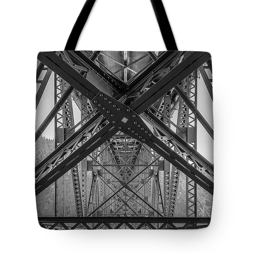 Bridge Tote Bag featuring the photograph Deception Pass Bridge by Bradley Morris