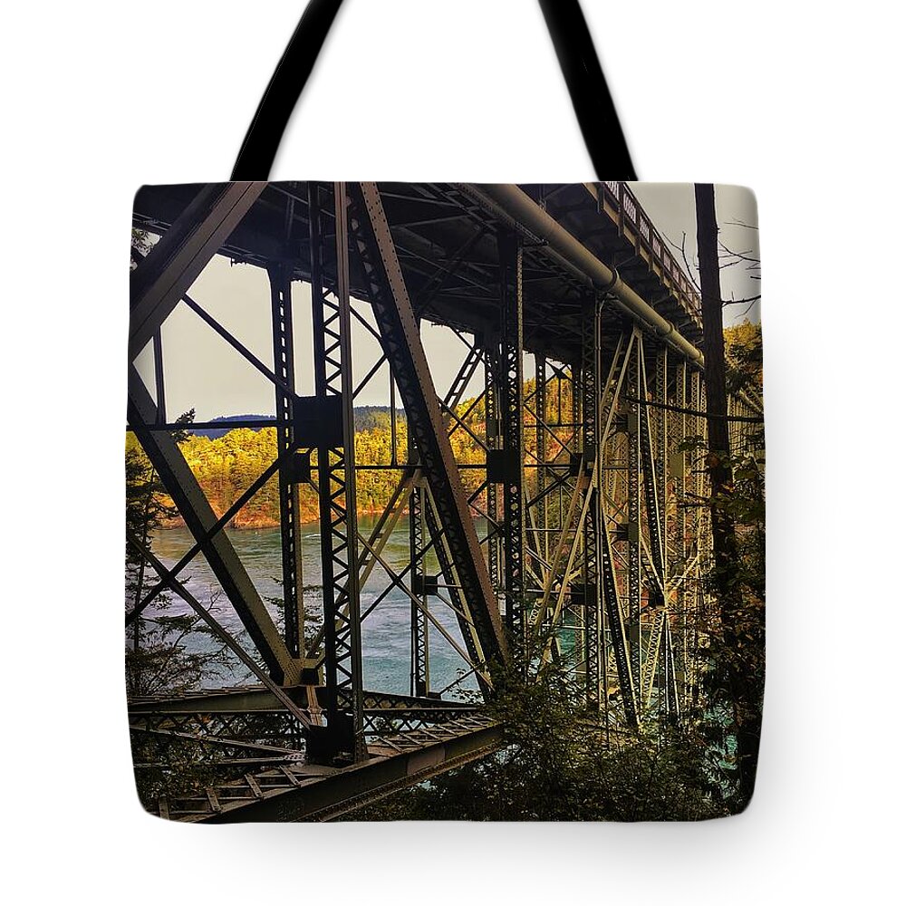 Deception Pass Tote Bag featuring the photograph Deception Pass Sunrise by Jerry Abbott