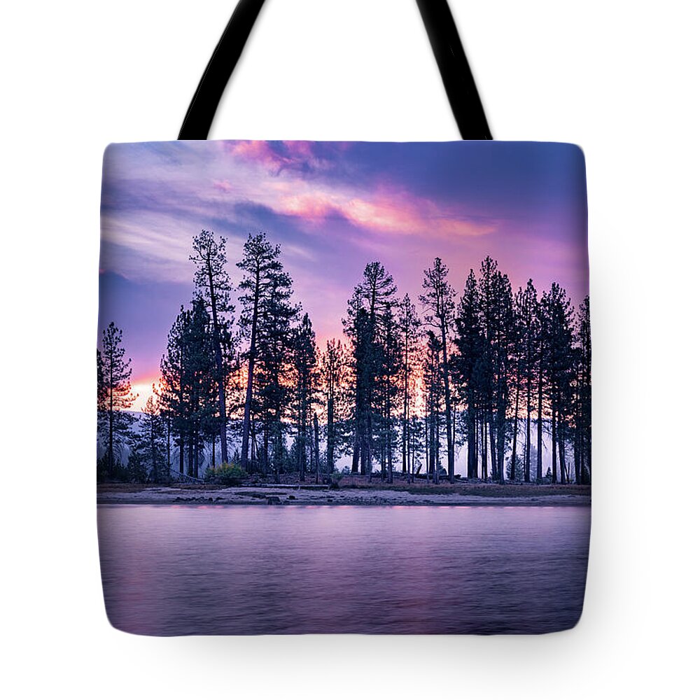 Lake Tote Bag featuring the photograph Dedication Dawn by Mike Lee