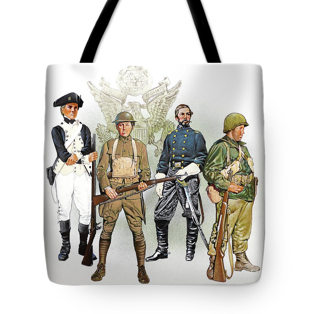 Jim Butcher Tote Bag featuring the painting Defenders of Freedom - United States Army by Jim Butcher