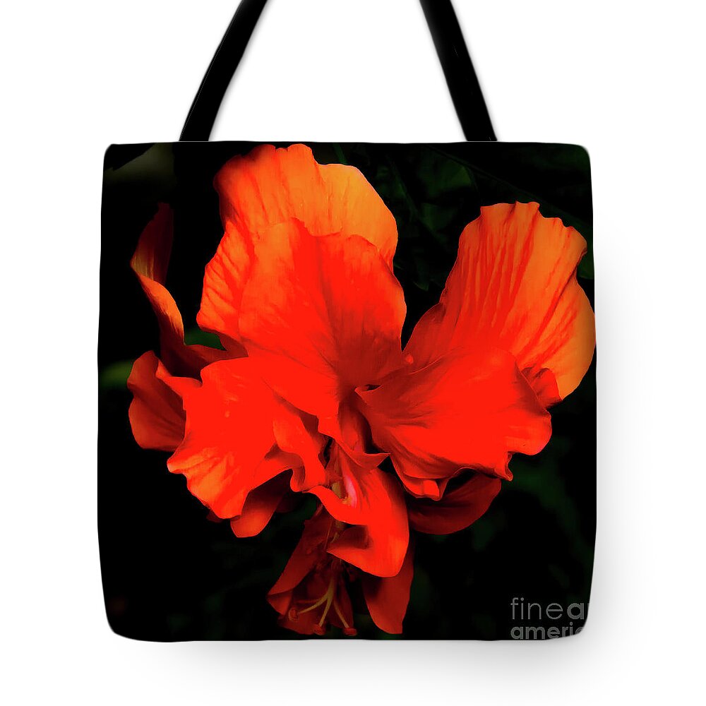 Hibiscus Flower Tote Bag featuring the digital art Delicate Flower by Patti Powers