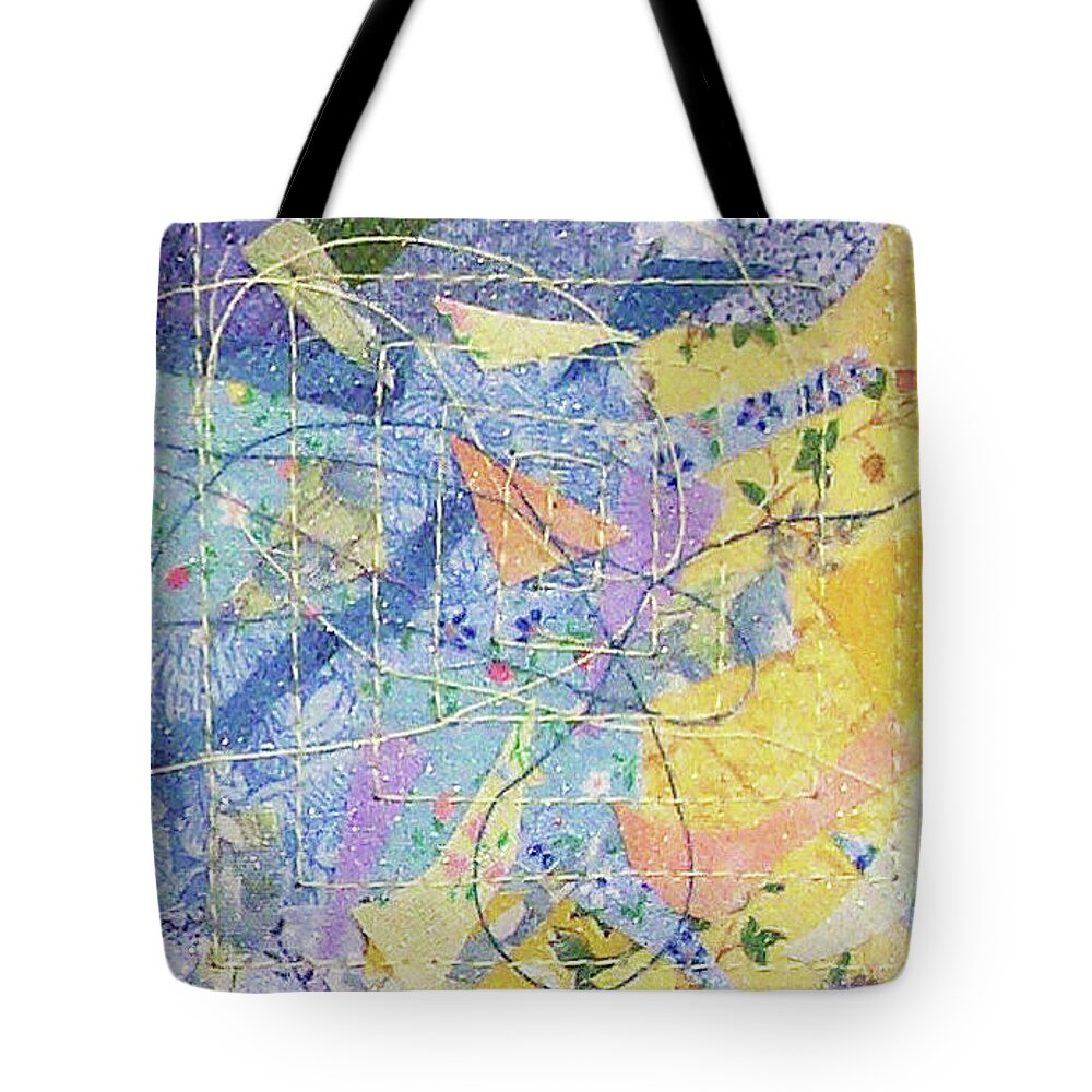 Blue Tote Bag featuring the tapestry - textile Denim Confetti by Pam Geisel