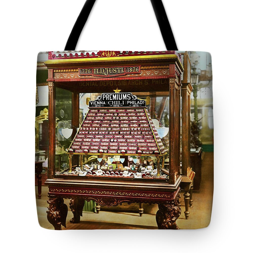Dentist Tote Bag featuring the photograph Dentist - A pile of smiles 1876 by Mike Savad