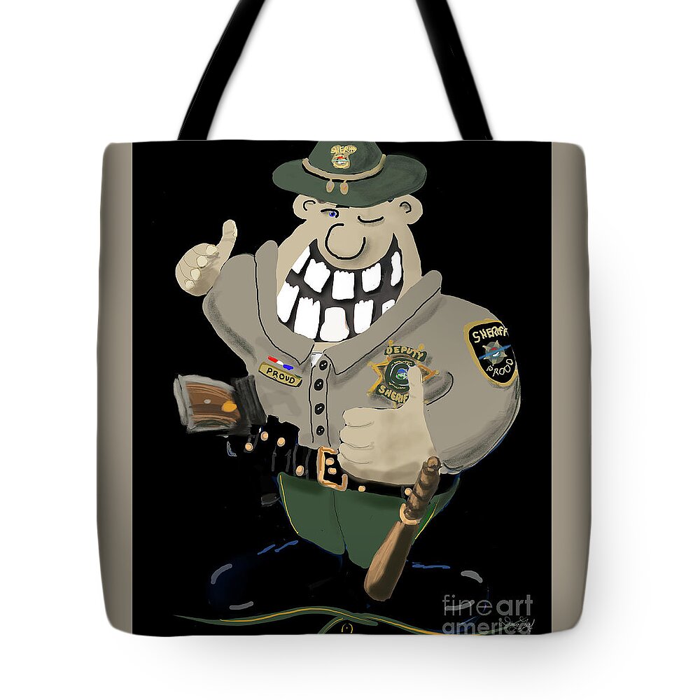 Police Tote Bag featuring the digital art Deputy Sheriff by Doug Gist