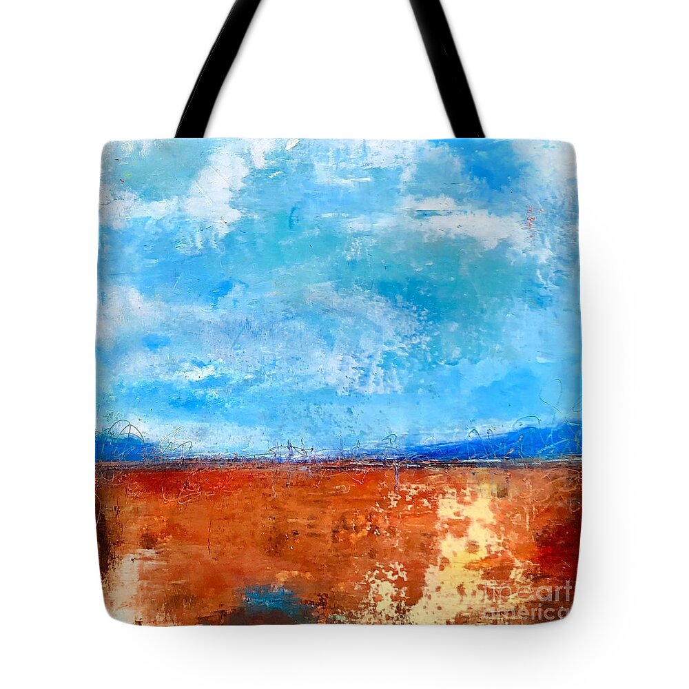 Abstracted Landscape Tote Bag featuring the painting Desert Grace by Mary Mirabal