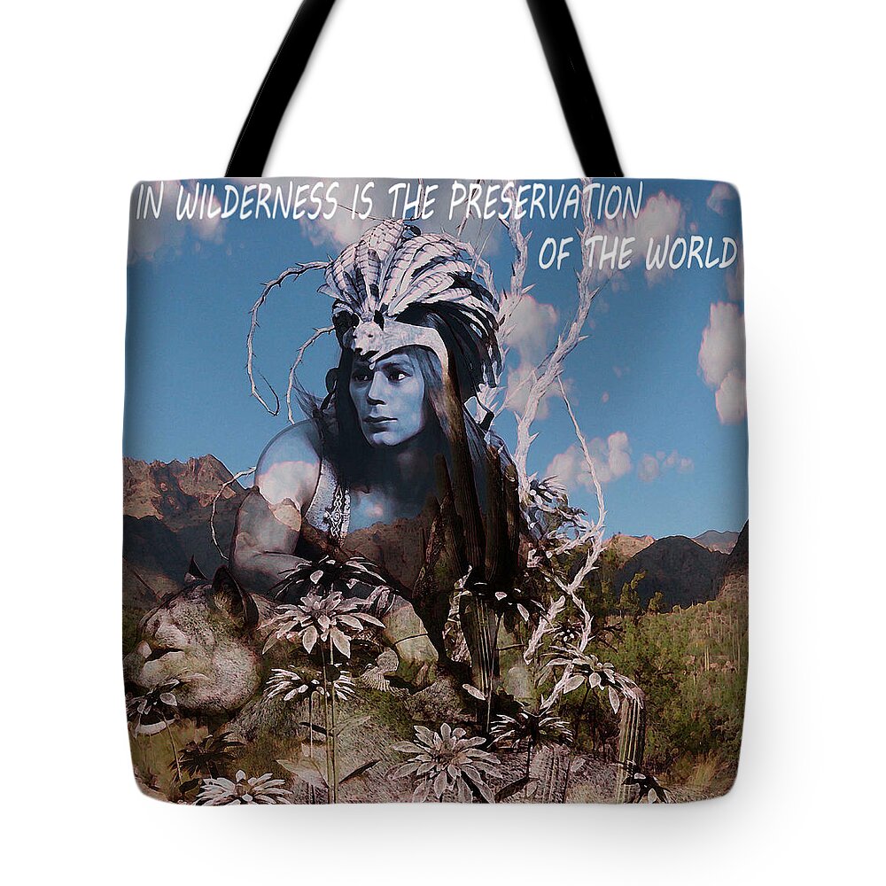 Indian Tote Bag featuring the digital art Desert Vista by Suzanne Silvir