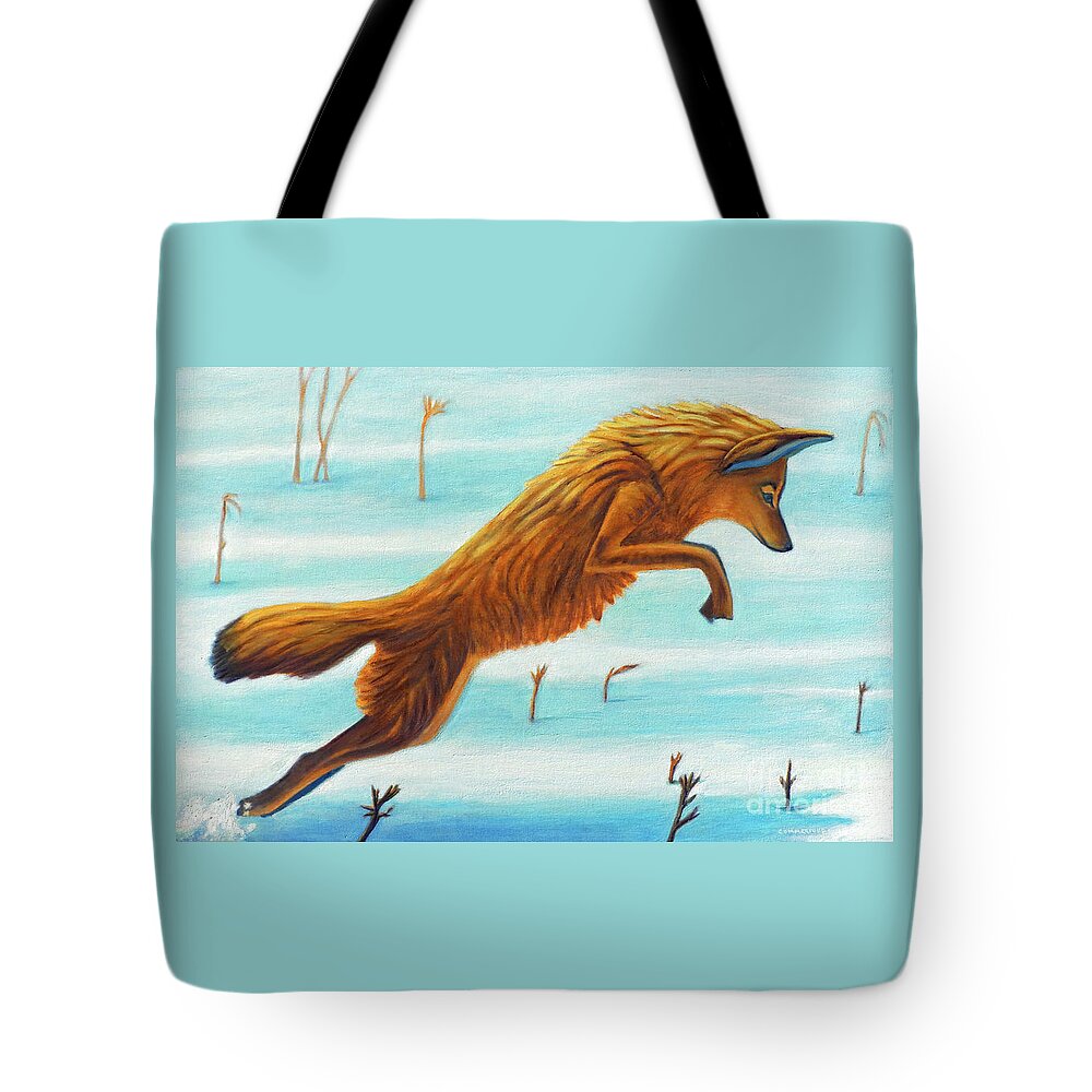 Coyote Tote Bag featuring the painting Desire by Brian Commerford