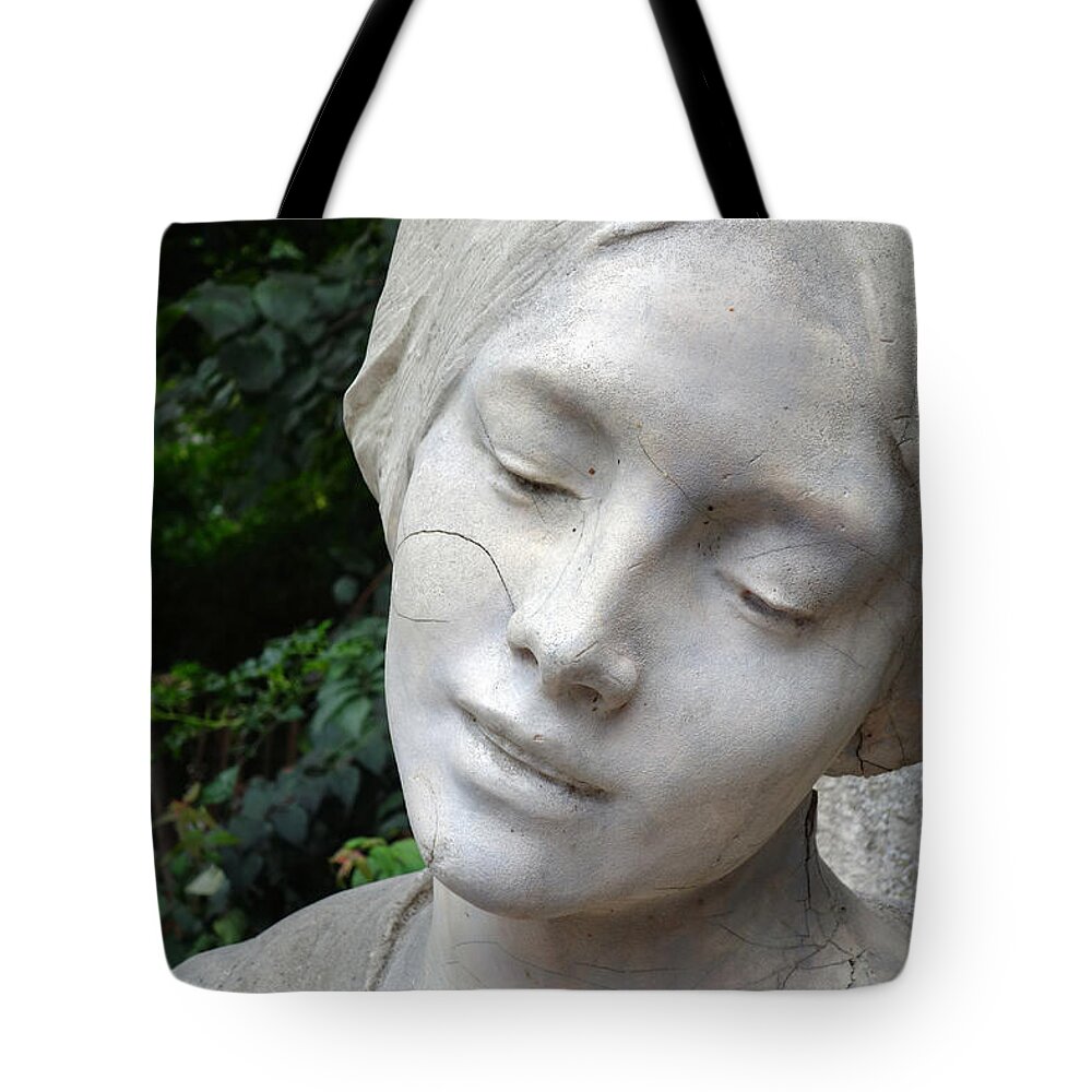 Statue Tote Bag featuring the photograph Detail statue in Lille by Jolly Van der Velden