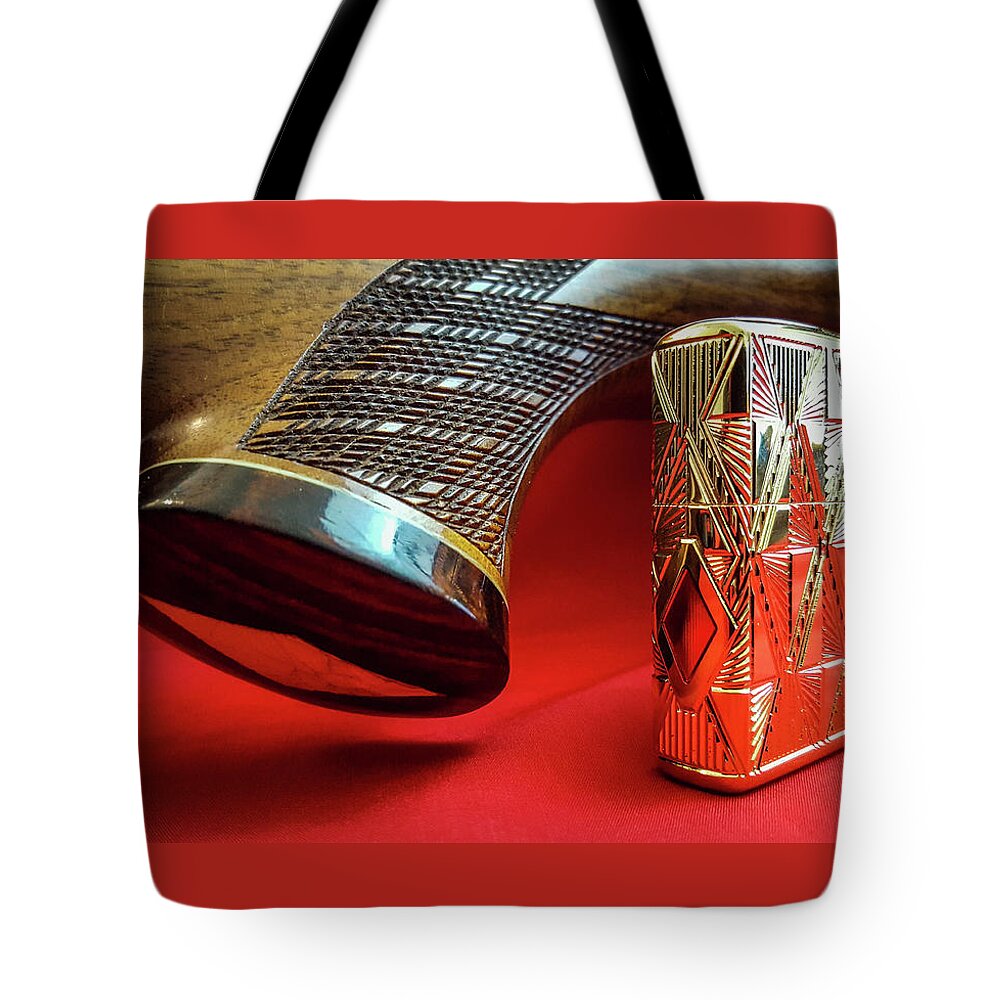 Zippo Tote Bag featuring the digital art Diamond Zippo by Jorge Estrada