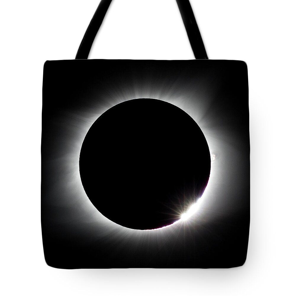 Solar Eclipse Tote Bag featuring the photograph Diamonds In The Sky by David Beechum