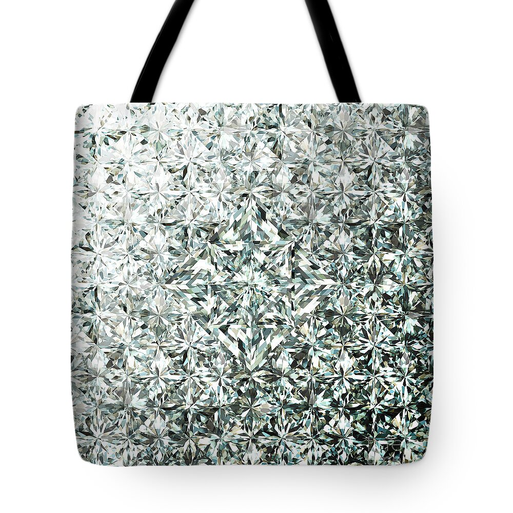 Diamond Tote Bag featuring the painting DIAMONDS Pattern Art in a Geometric Repeating Array n.003 by Holy Rock Design