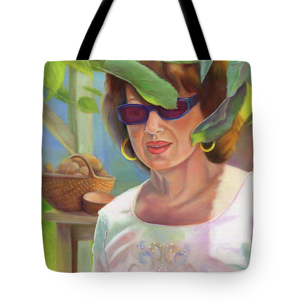 Portrait Tote Bag featuring the painting Dianne by Marlene Book