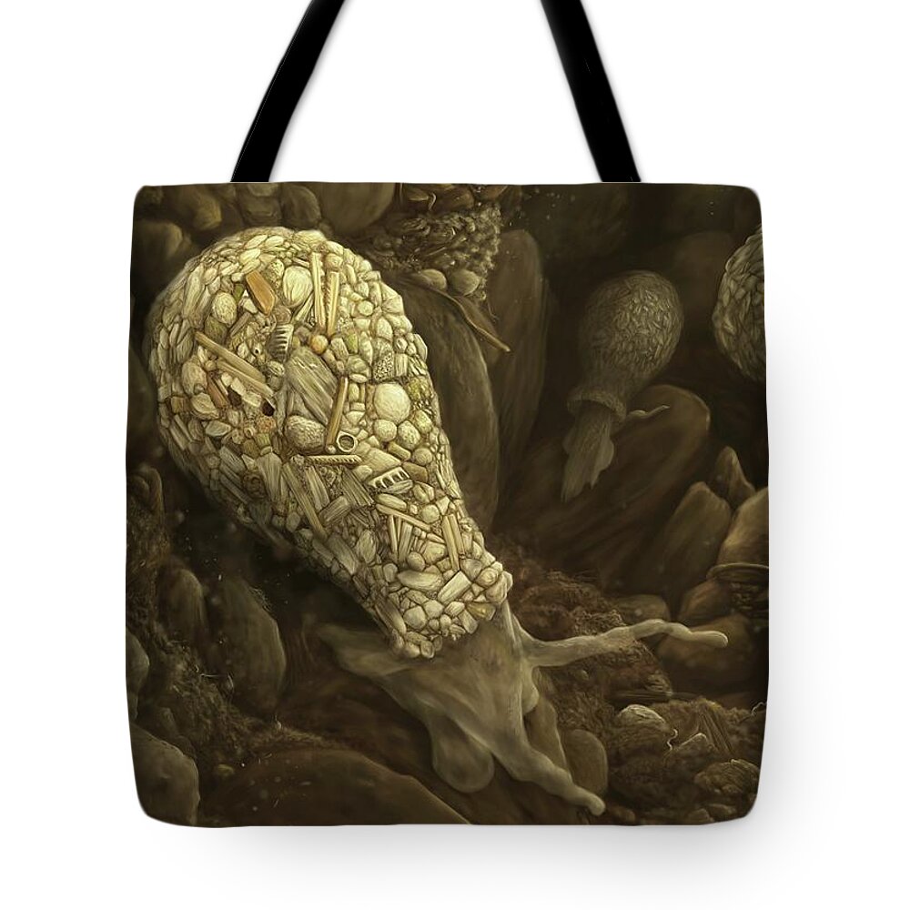 Protozoa Tote Bag featuring the digital art Difflugia by Katelyn Solbakk