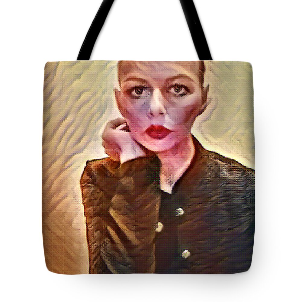 Fineartamerica Tote Bag featuring the digital art Digital Painting Lady by Yvonne Padmos