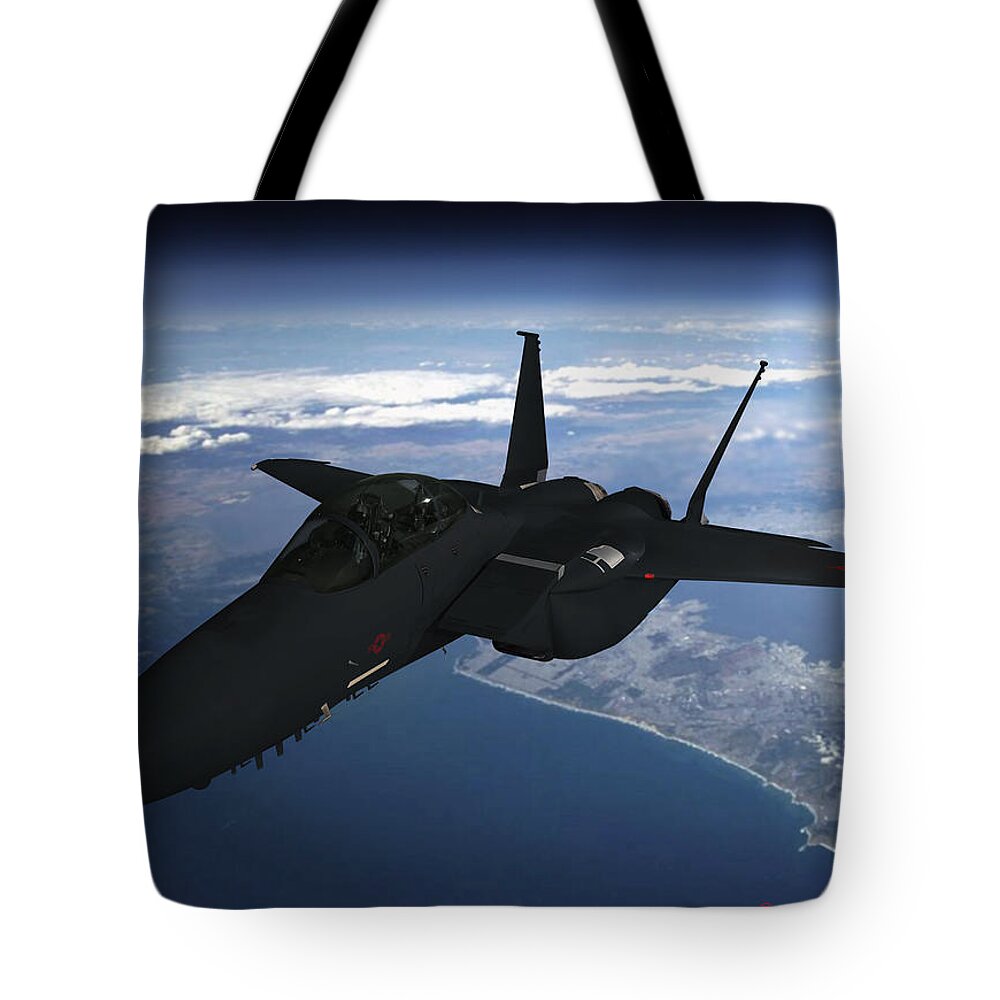 Eagle Tote Bag featuring the digital art Silent Spy Eagle by Custom Aviation Art