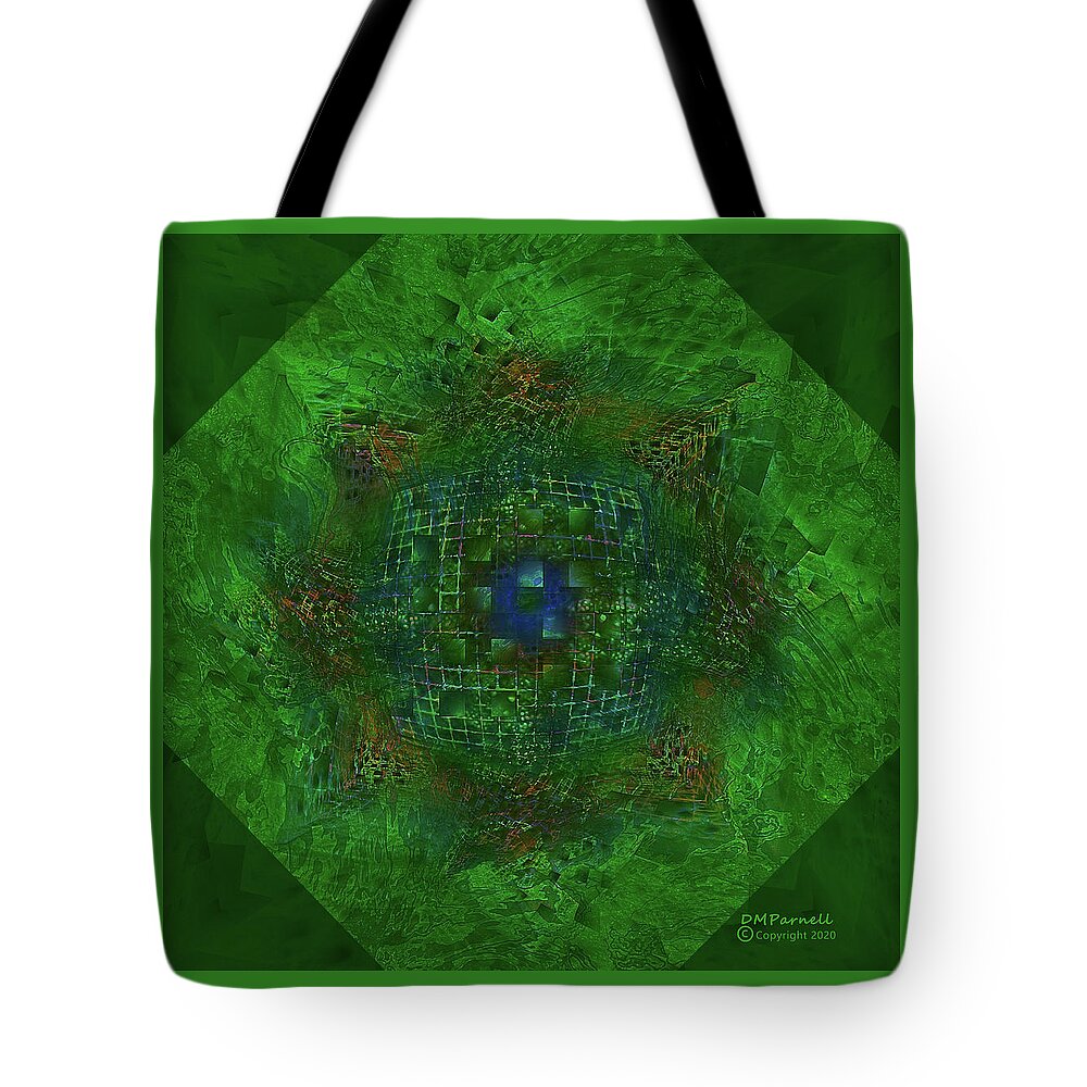 Abstract Tote Bag featuring the digital art Digital Watchers by Diane Parnell