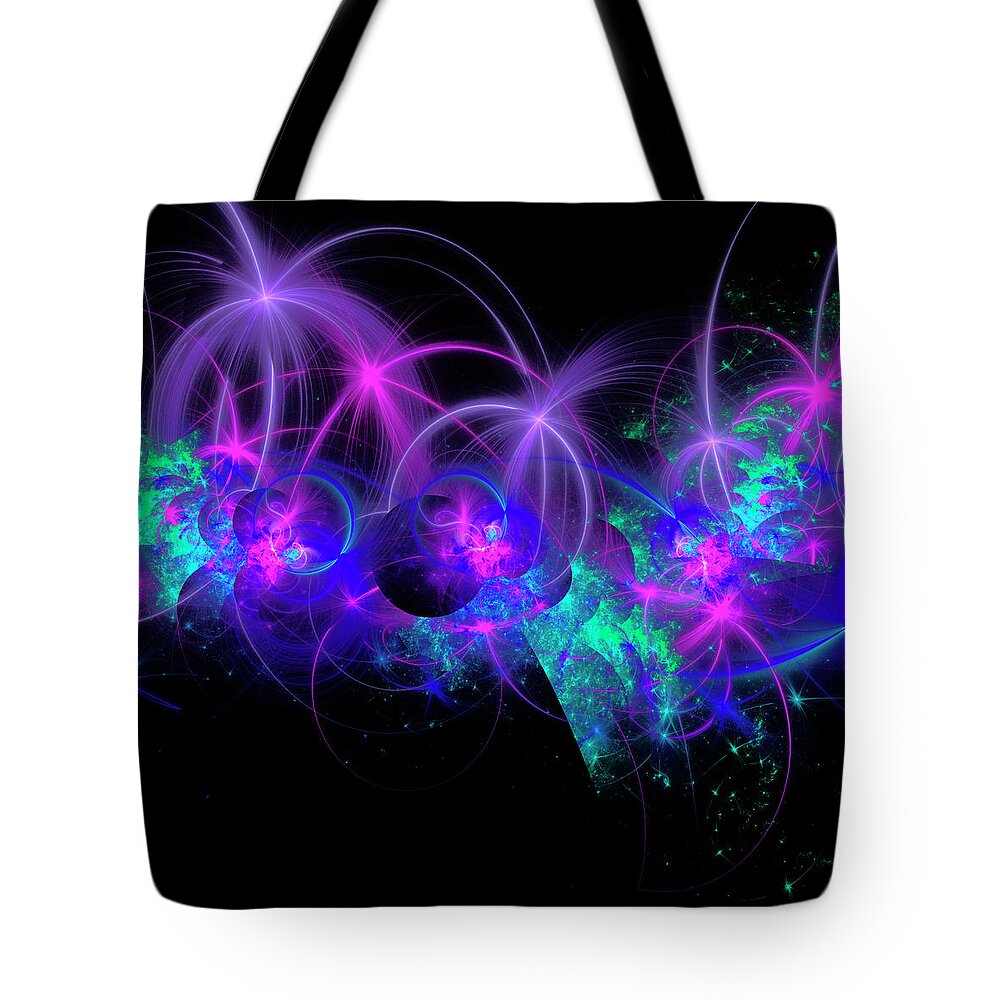 Fractal Tote Bag featuring the digital art Dimensions #3 by Mary Ann Benoit