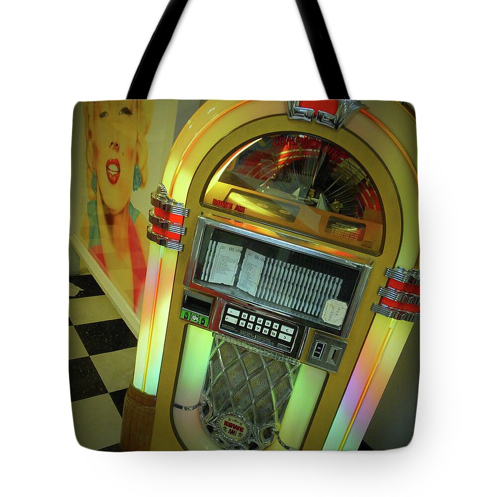 Diner Tote Bag featuring the photograph Diner Jukebox by La Dolce Vita