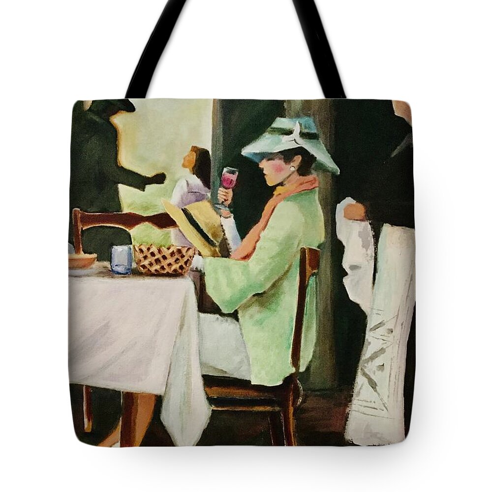 Dinning Tote Bag featuring the painting Dinning by Lana Sylber