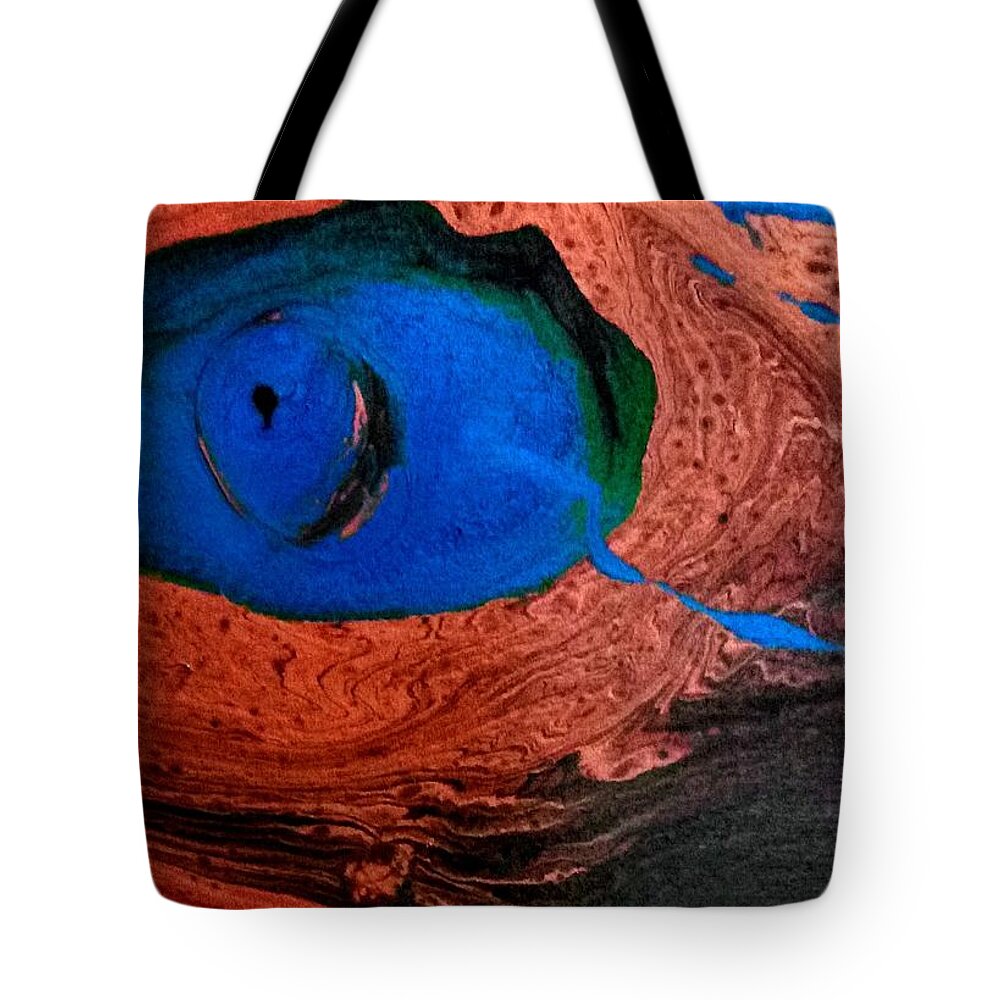 Eye Tote Bag featuring the painting Dinos Eye by Anna Adams