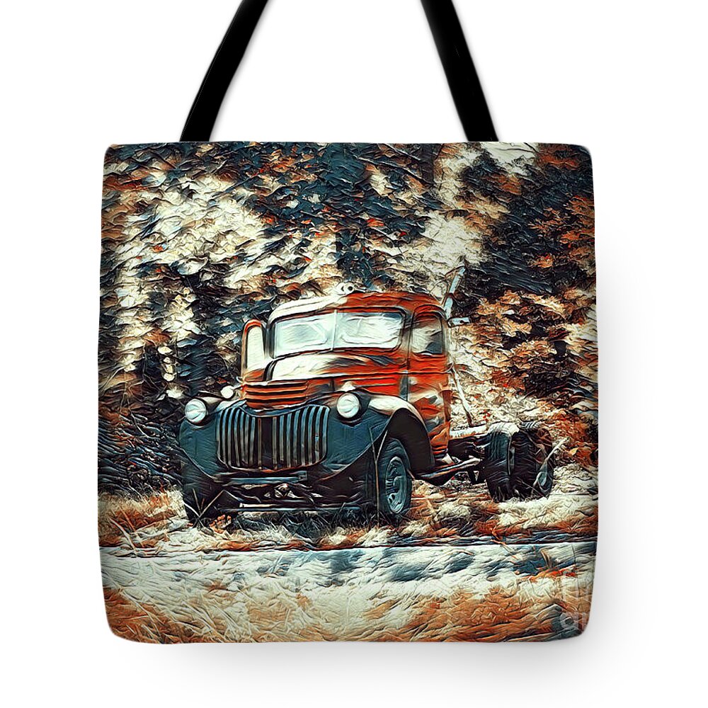 Trucks Tote Bag featuring the mixed media Disavowed 2 by DB Hayes