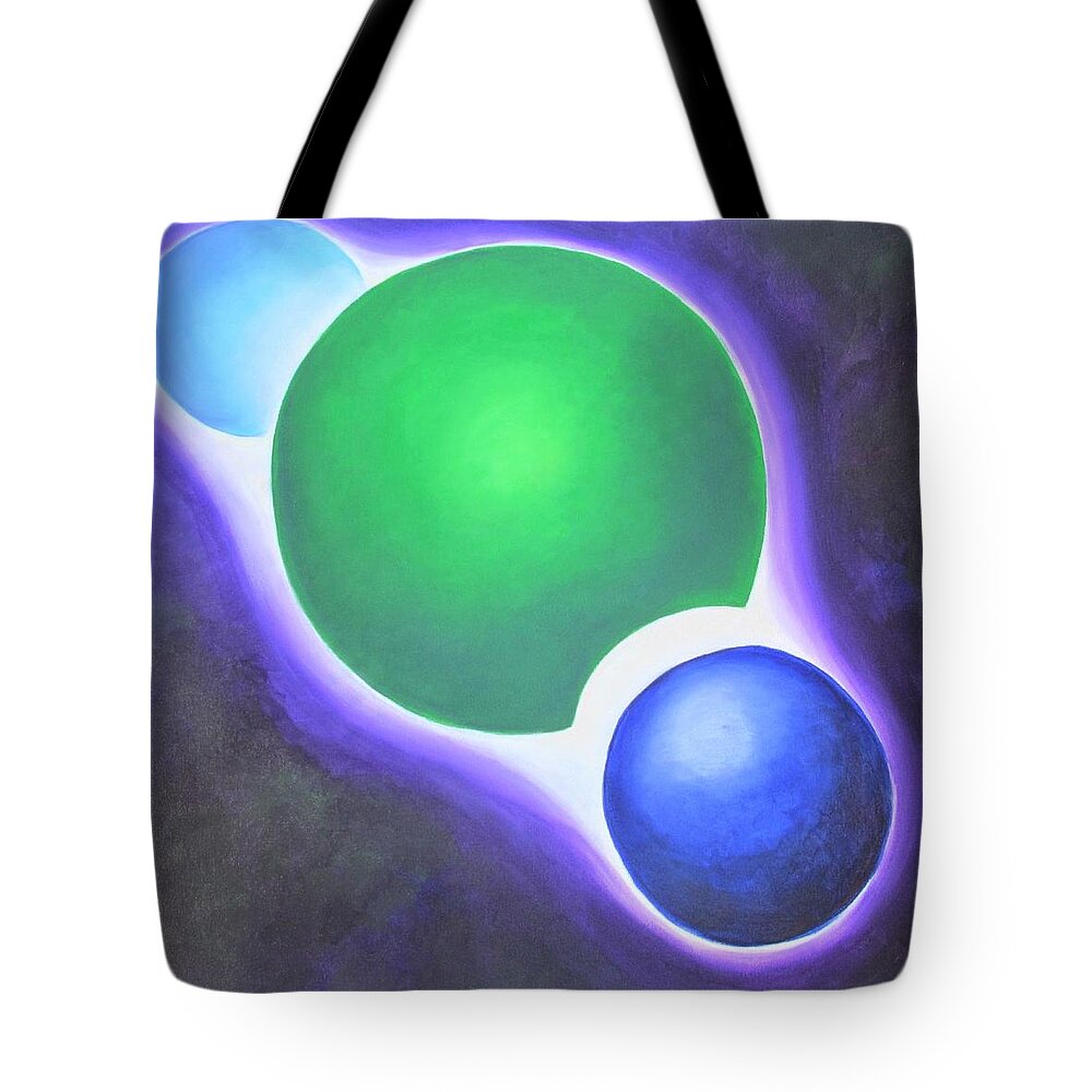 Circles Tote Bag featuring the painting Disconnected... from others by Jennifer Hannigan-Green