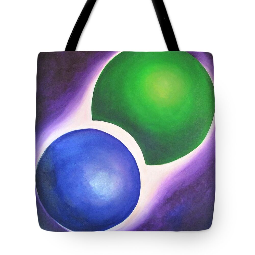 Circles Tote Bag featuring the painting Disconnected... from the world by Jennifer Hannigan-Green