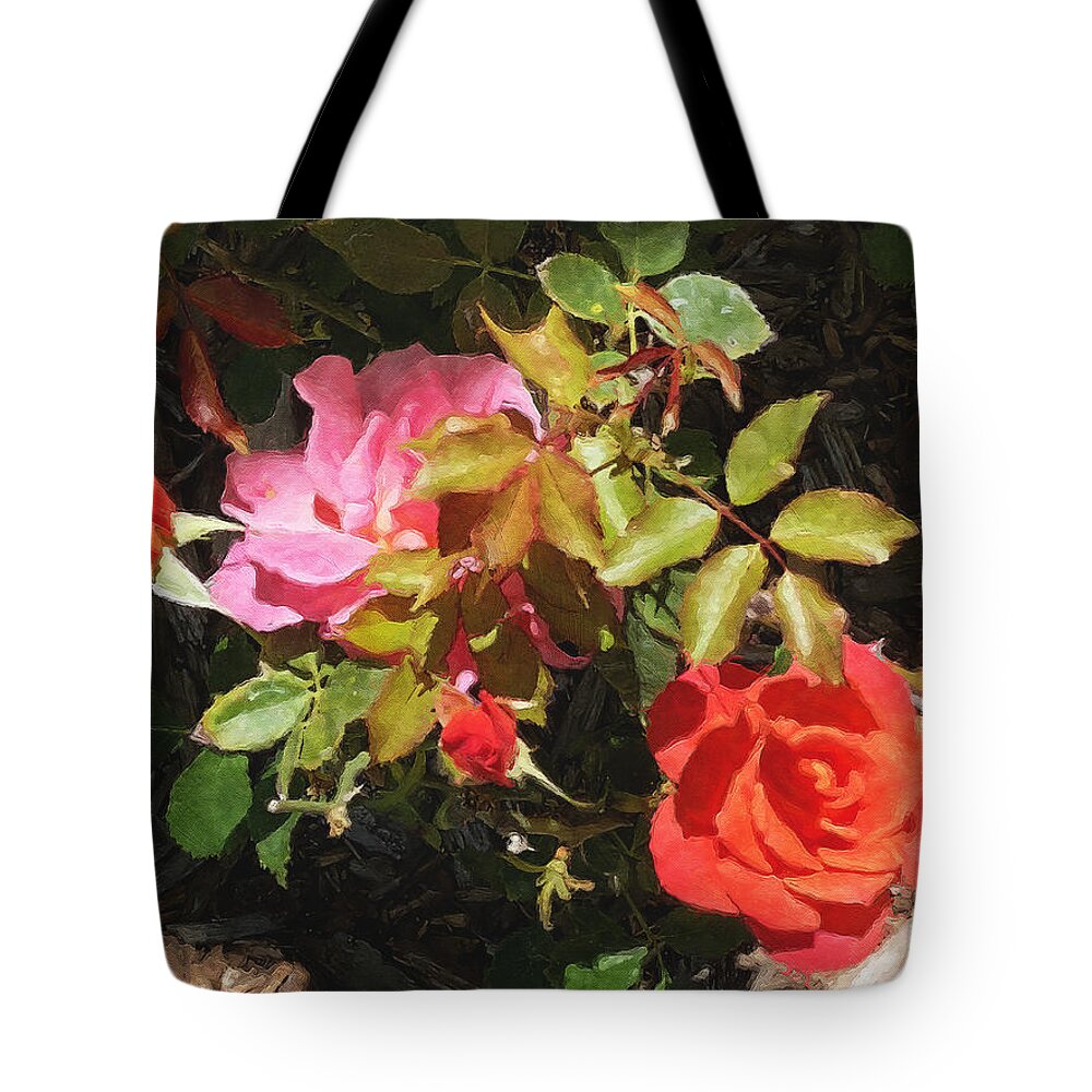 Roses Tote Bag featuring the photograph Disney Roses Four by Brian Watt