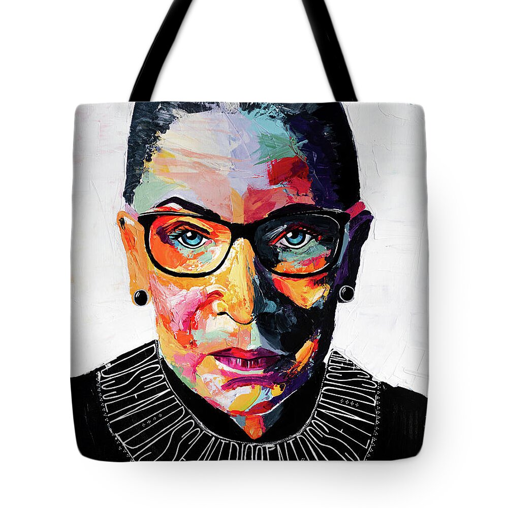 Portrait Tote Bag featuring the painting Dissent by LA Smith