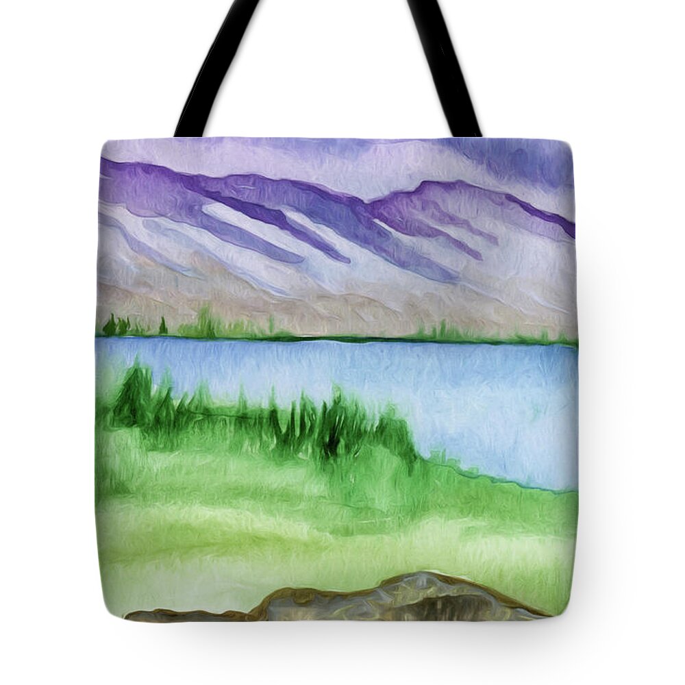  Tote Bag featuring the painting Divide by AnnMarie Parson-McNamara