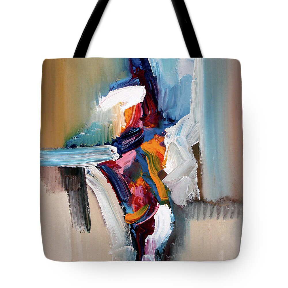 Abstract Tote Bag featuring the painting Divide By Zero by Jim Stallings