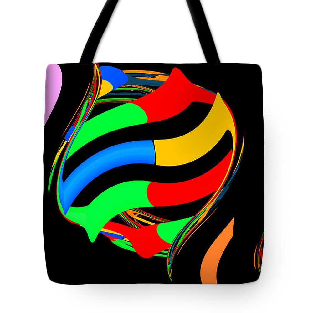Adenine Tote Bag featuring the digital art DNA Vortex Flat by Russell Kightley