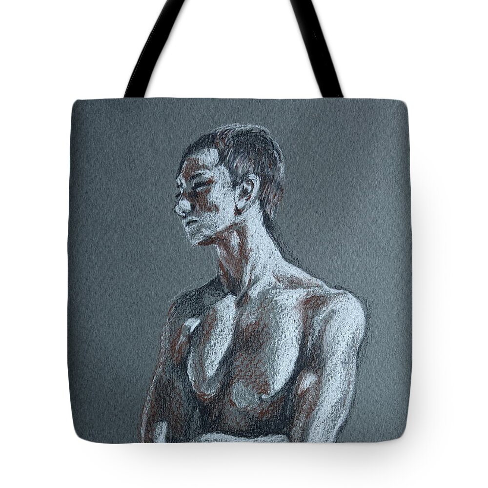 Adult Art Tote Bag featuring the drawing Do Not Talk To Me by Jindra Noewi