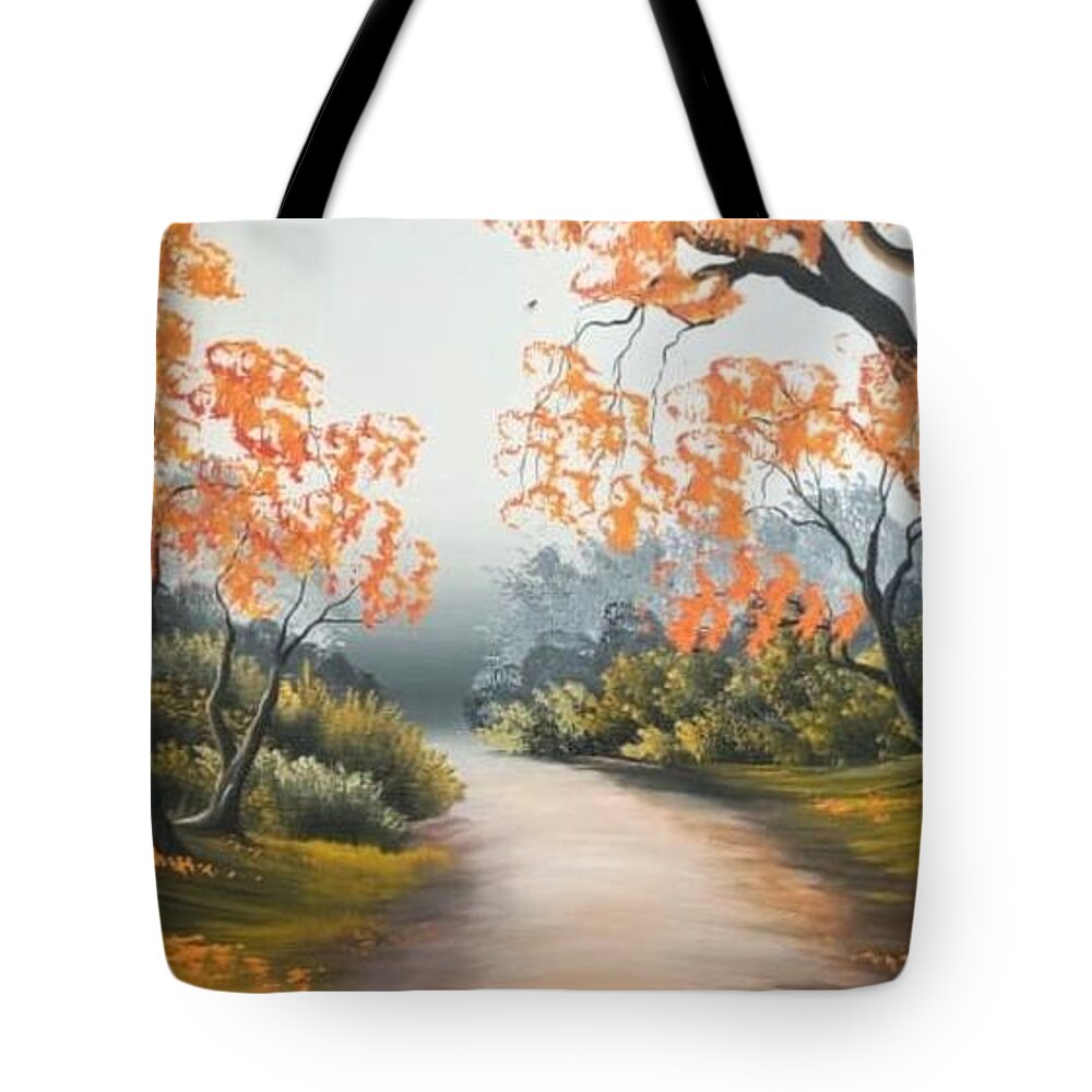 Landscape Tote Bag featuring the painting DO6-Deno Onsumo by Deno Onsomu